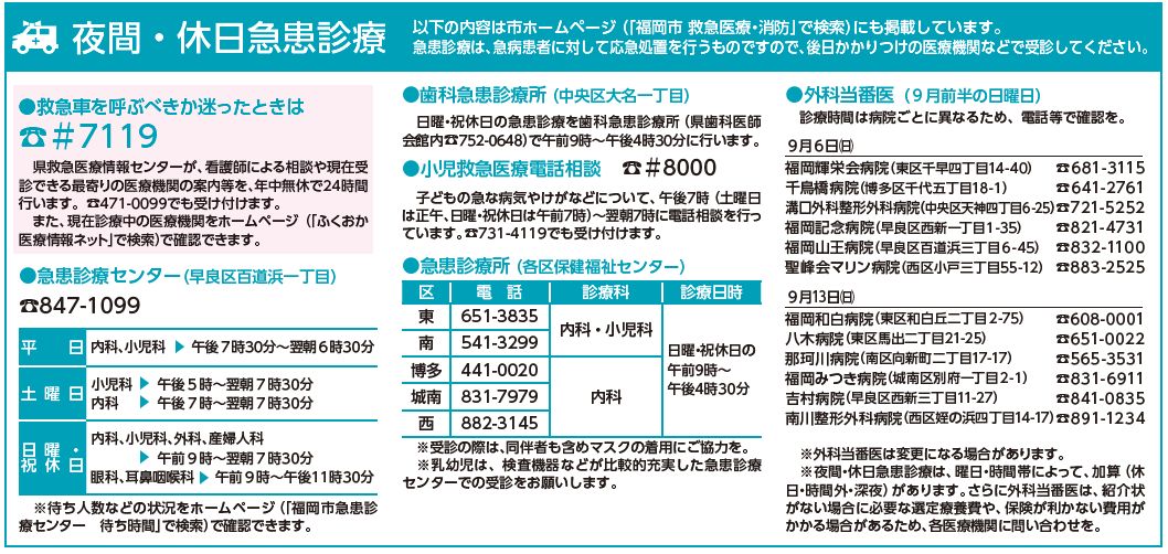 夜間・休日急患診療