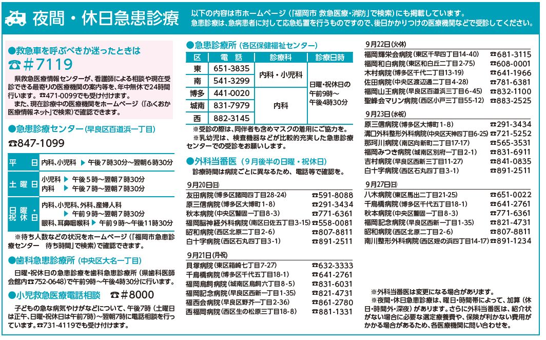 夜間・休日急患診療