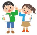 まち巡りのイラスト