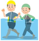 水中ウォーキングのイラスト