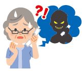 電話での詐欺のイラスト