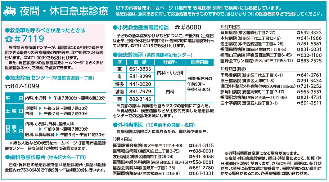 夜間・休日急患診療