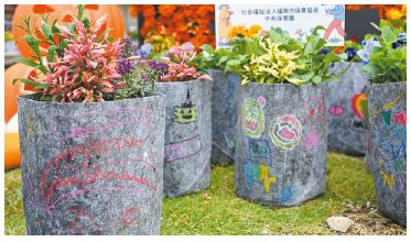 布製の植木鉢「ルーツポーチ」の写真
