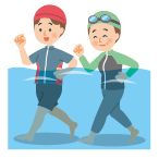 水中ウオーキングのイラスト
