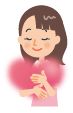 ハートを抱きしめているイラスト