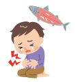 アニサキスによる食中毒のイラスト