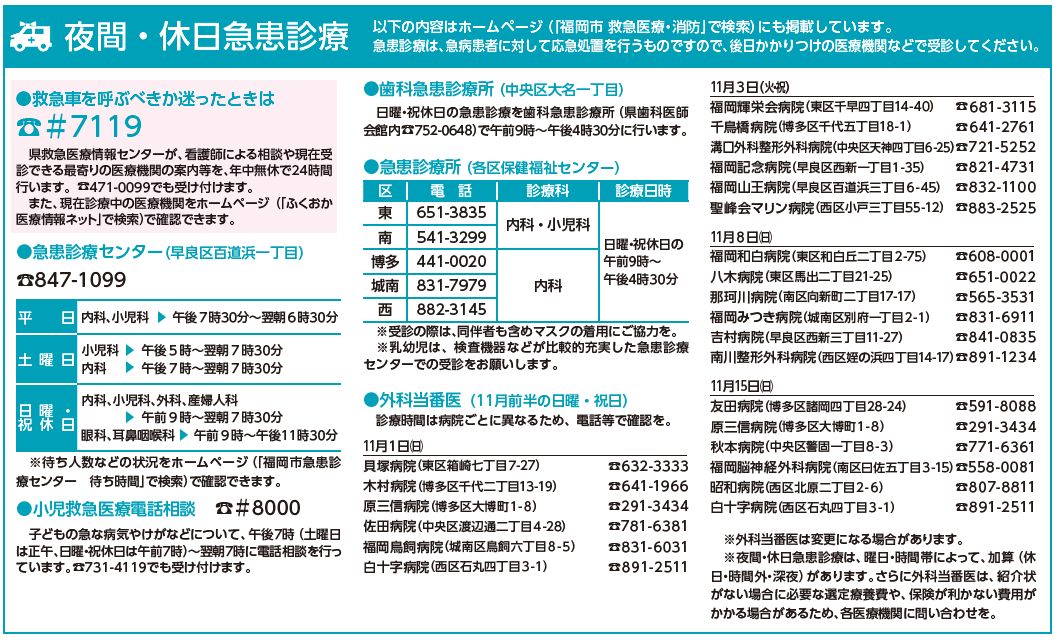 夜間・休日急患診療