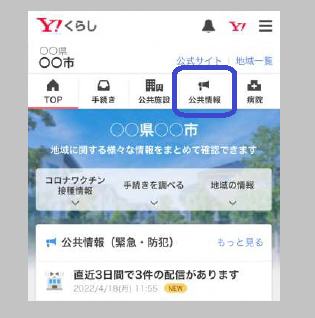 公共情報の表示イメージ
