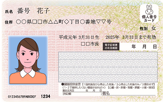 画像：マイナンバーカード表