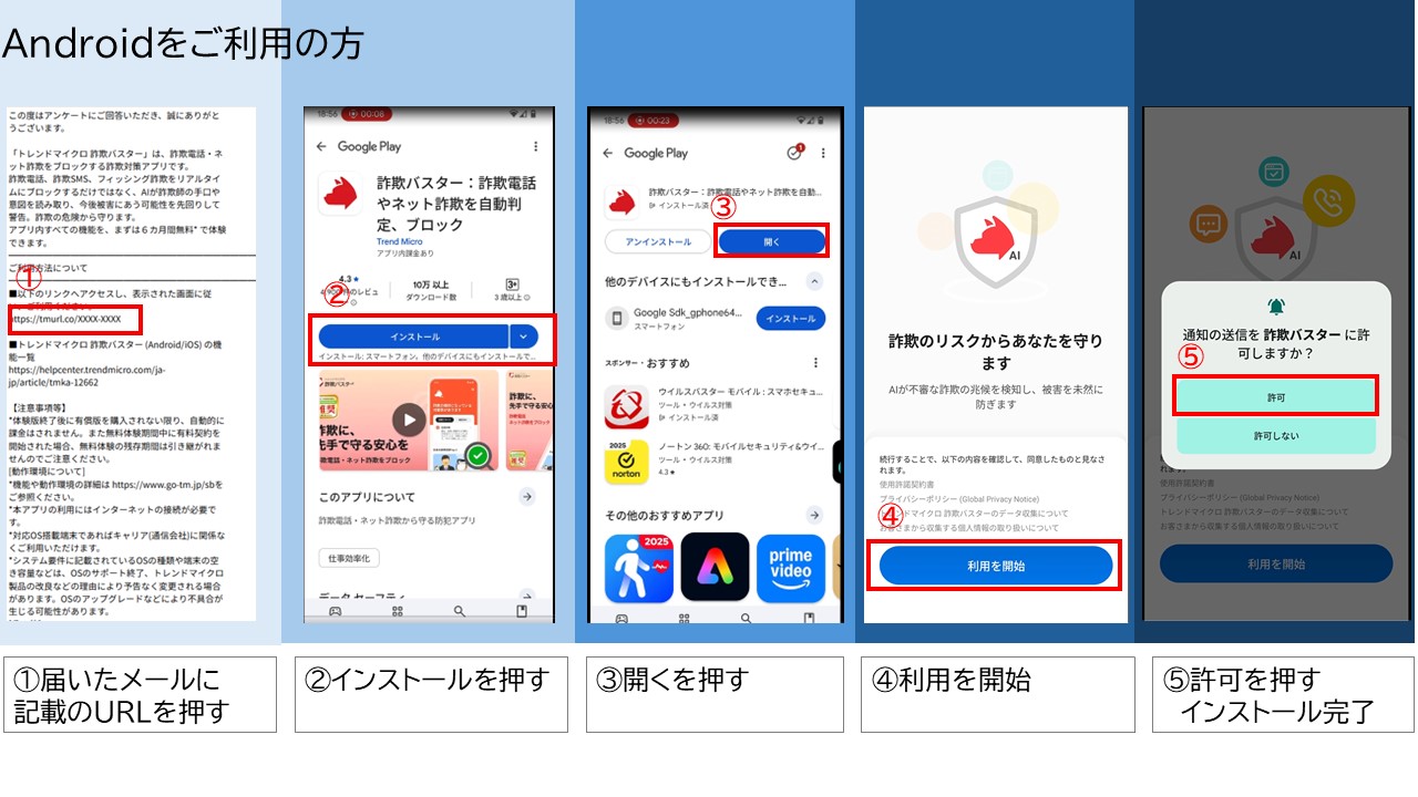 アンドロイド利用の方向け