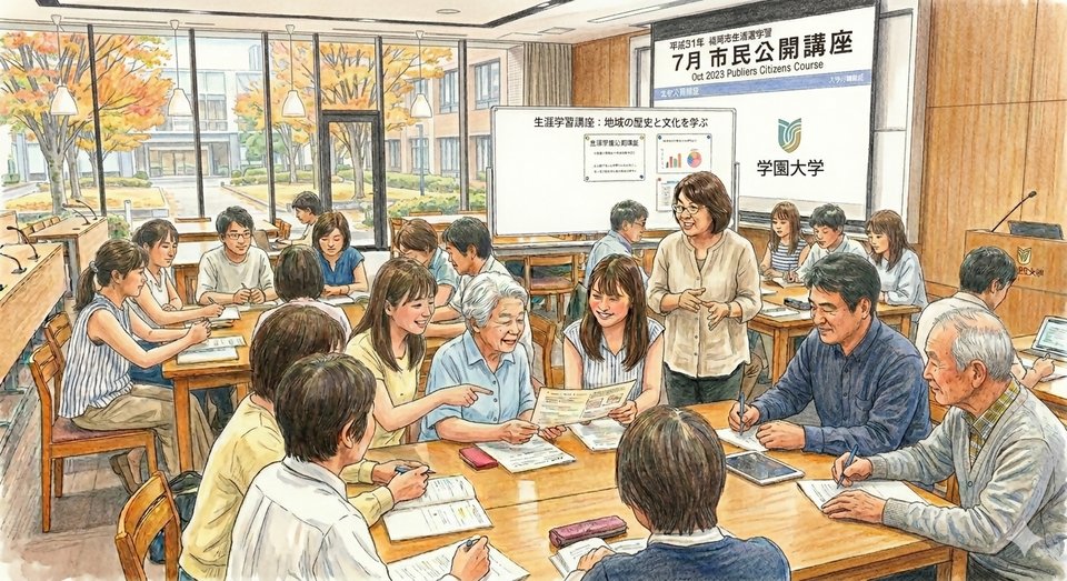 多くの人が参加する公開講座の様子