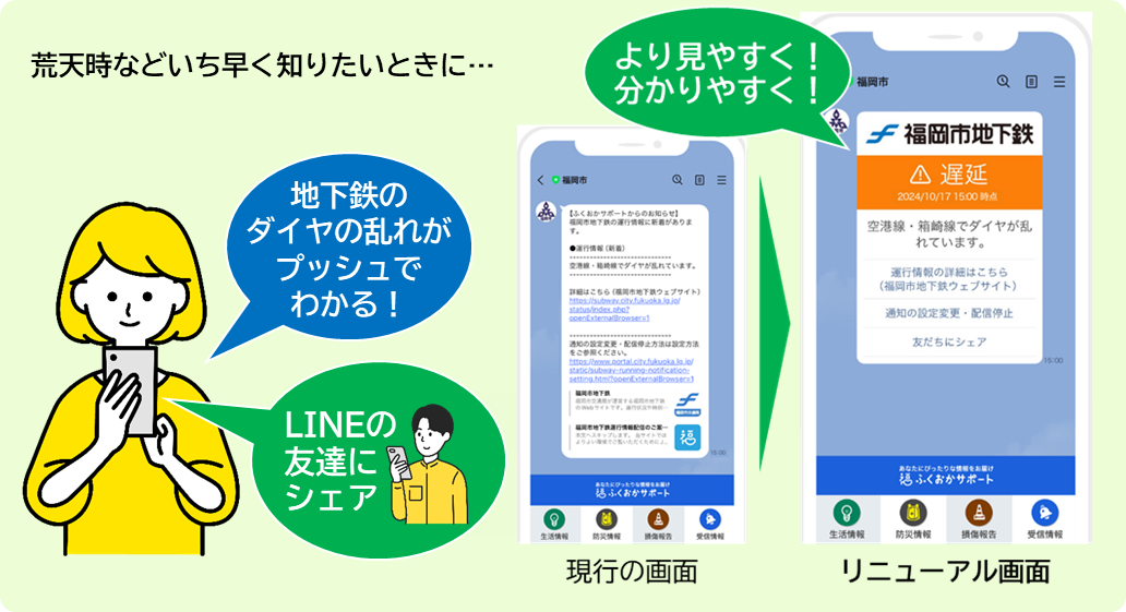 福岡市地下鉄運行情報配信リニューアル