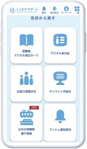 目的から探すのスマホサンプル画面