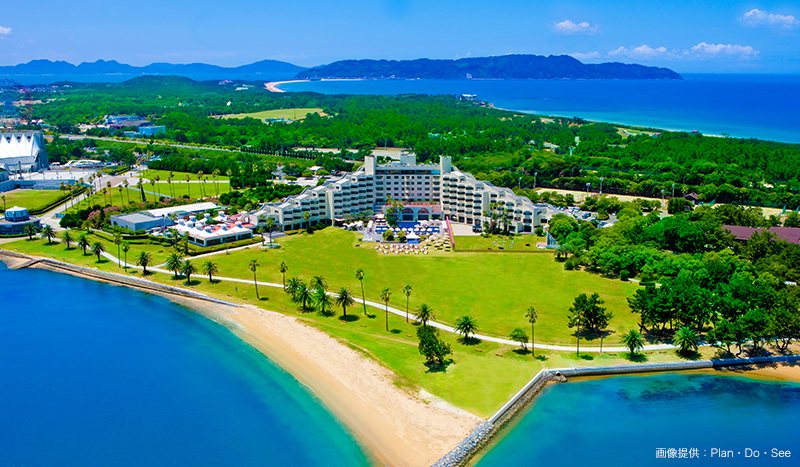 画像：THE LUIGANS Spa ＆ Resortの空から見た様子