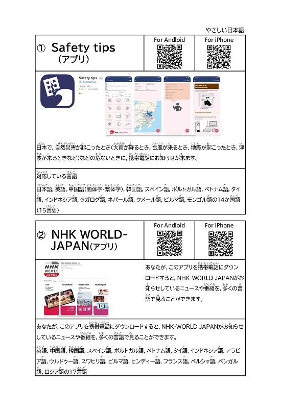 防災アプリ_やさしい日本語