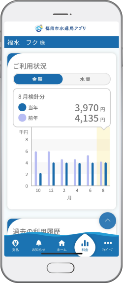 ご利用状況（金額）確認画面