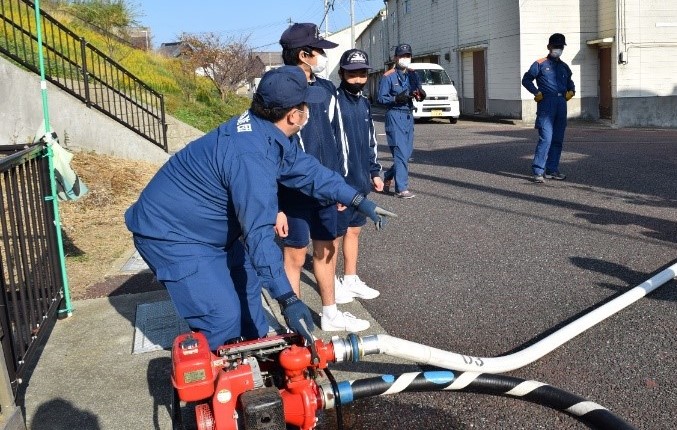 中学生へ防災指導