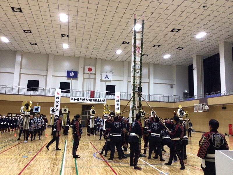 消防出初式の様子（博多消防団）