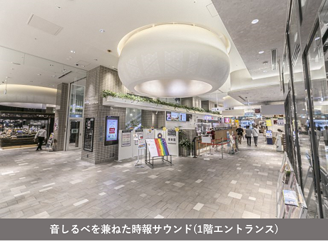音しるべを兼ねた時報サウンド(1階エントランス)