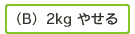 （B）2kgやせる